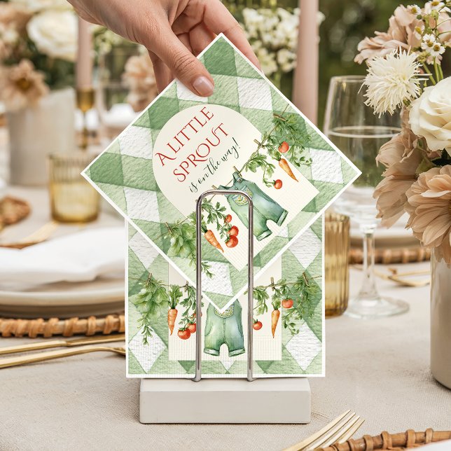 Rustic Locally Grown Neutral Sprout Baby Shower Serviette (Von Creator hochgeladen)