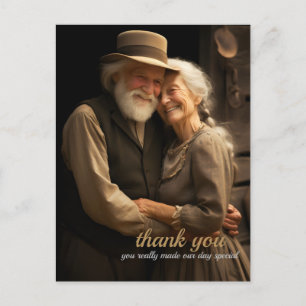 Rustic Love 1 quadratischer Bilderhalter Danke Postkarte