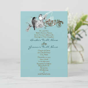 Rustic Lovebirds Wedding Invitation Einladung
