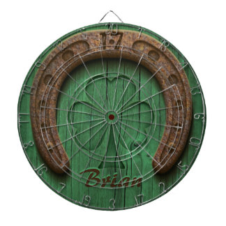 Rustic Lucky Horse Shoe Irish Personalized Dartscheibe
