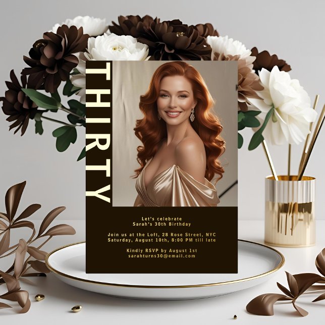 Rustic Luxe Brown & Foil 30. Folieneinladung (Von Creator hochgeladen)