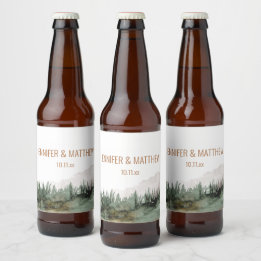 Rustic Luxe Nature Outdoor Mountains Gastgeschenk  Bierflaschenetikett