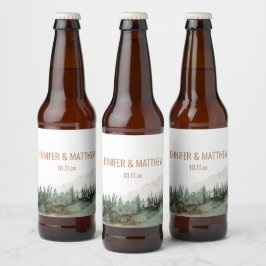 Rustic Luxe Nature Outdoor Mountains Gastgeschenk  Bierflaschenetikett