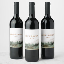 Rustic Luxe Nature Outdoor Mountains Gastgeschenk  Weinetikett