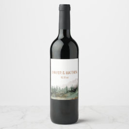 Rustic Luxe Nature Outdoor Mountains Gastgeschenk  Weinetikett
