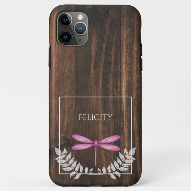 Rustic Magenta Dragonfly Case-Mate iPhone Case (Rückseite)