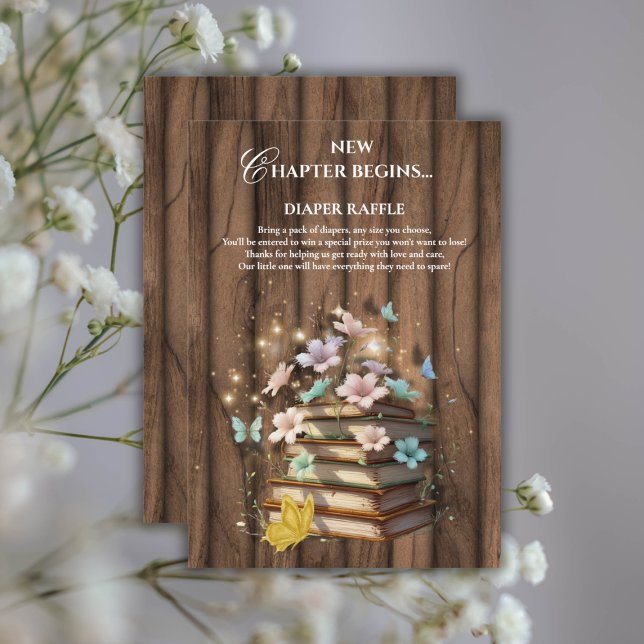 Rustic Magical Storybooks Baby Dusche Begleitkarte (Von Creator hochgeladen)