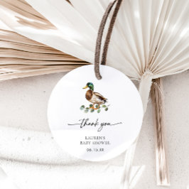 Rustic Mallard Duck Danke Baby Duck Geschenkanhänger