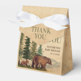 Rustic Mama & Baby Bear Baby Shower Thank You Geschenkschachtel