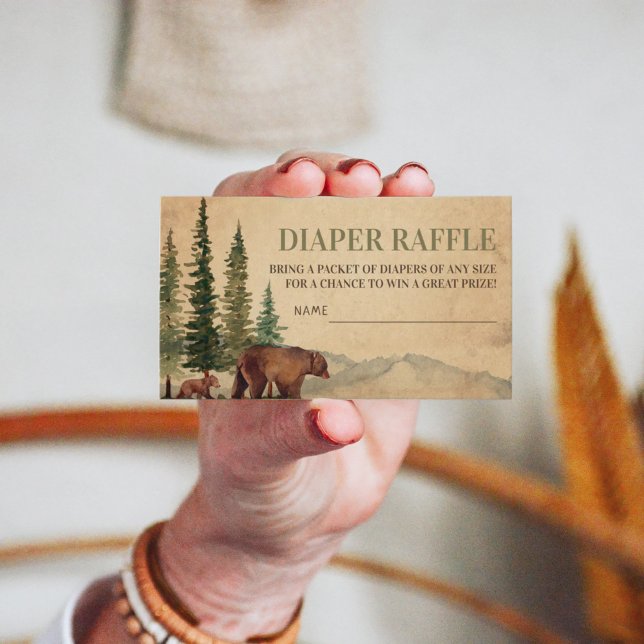 Rustic Mama & Baby Bear Diaper Raffle Begleitkarte (Von Creator hochgeladen)