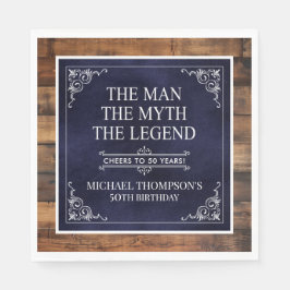 Rustic Man Myth Legend 50. Geburtstag Navy Blue Serviette