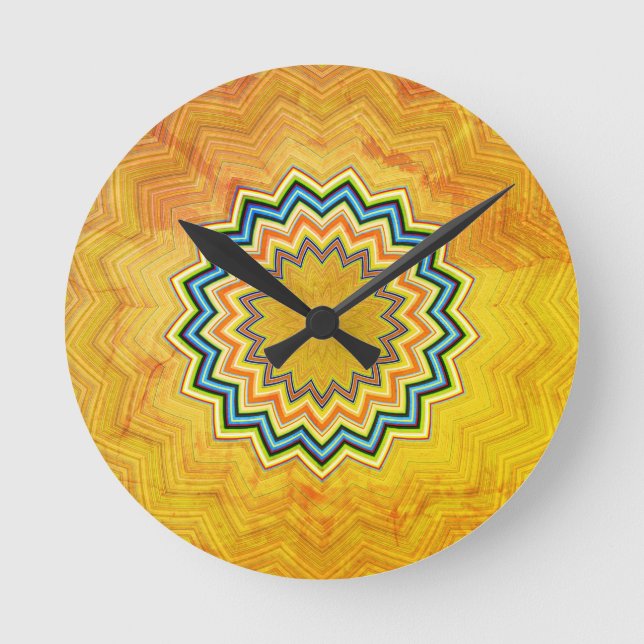 Rustic Mandala Runde Wanduhr (Vorderseite)