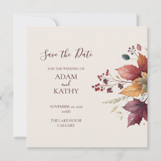 Rustic Maple Leaf Fall Wedding Save the Date Card