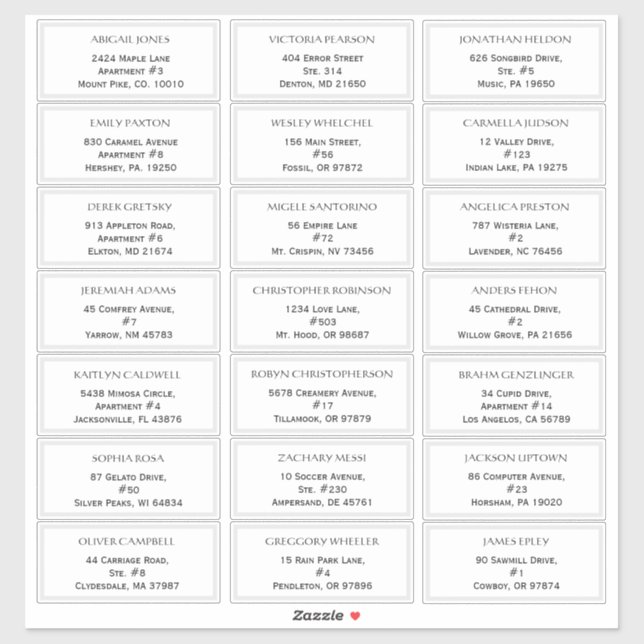 Rustic Mariage Étiquettes de adresse invités (Feuille)