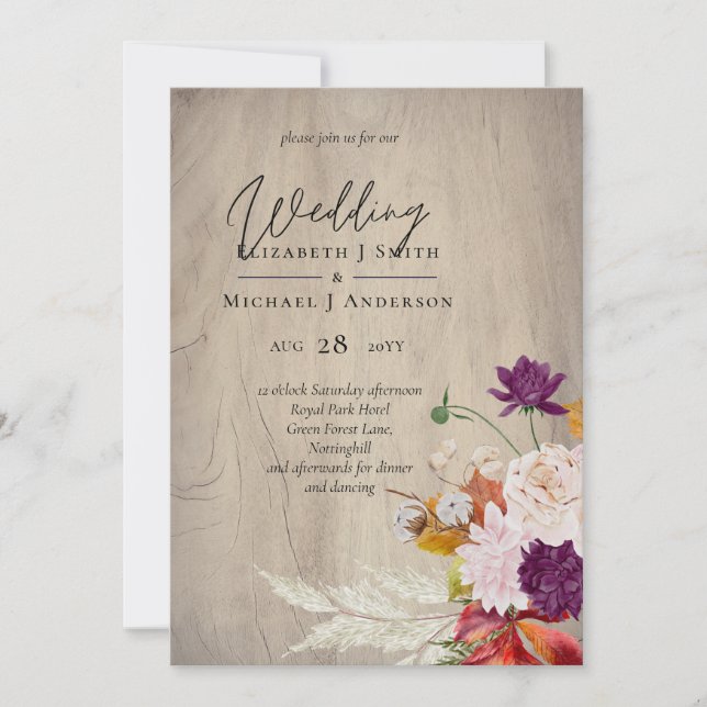 Rustic Maroon Ginger Blush Wedding (Vorderseite)