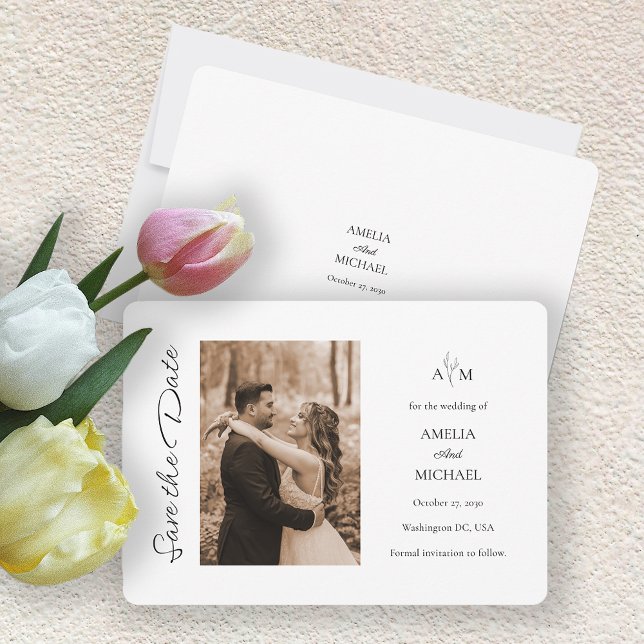 Rustic Maroon Photo Wedding Enregistrer La Carte D (Rustic  Wedding Save The Date Card)