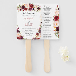 Rustic Marsala Burgundy Fan-Programmvorlage Fächer