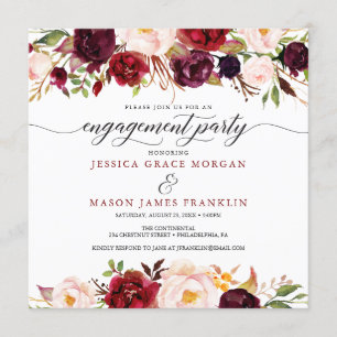 Rustic Marsala Burgundy Invitations de la partie d