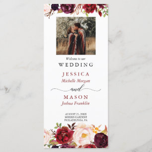 Rustic Marsala Burgundy Wedding Program Programm
