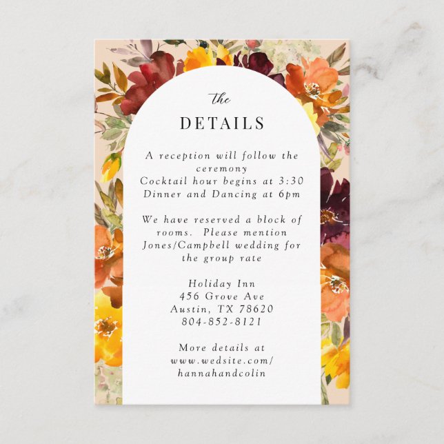 Rustic Marsala Burnt Orange Fall Wreath Begleitkarte (Vorderseite)