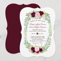 Rustic Marsala Floral Wreath Burgundy Wedding