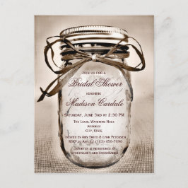 Rustic Mason Jar Bridal Show Invitation CARTE POST