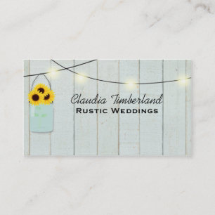 Rustic Mason Jar Carte de visite Wedding planner