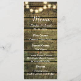 Rustic Mason Jar Chaîne de lumières Menu Mariage