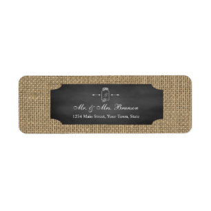 Rustic Mason Jar Chalkboard Burlap Wedding