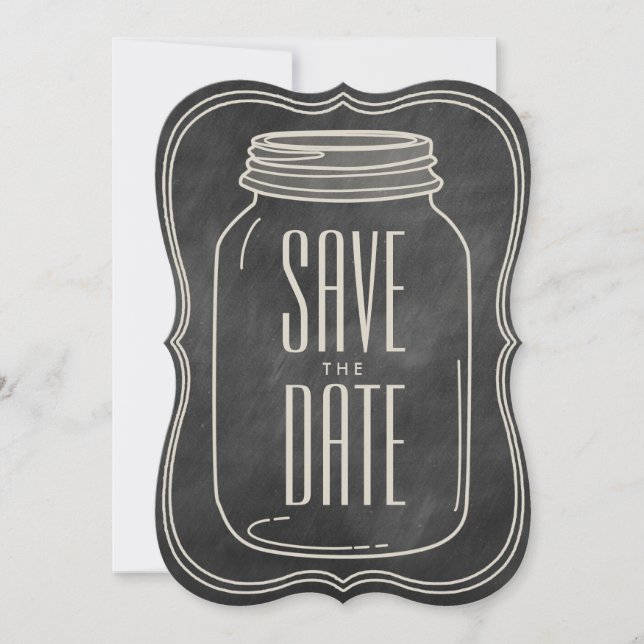 RUSTIC MASON JAR | CHALKBOARD SAVE THE DATE (Vorderseite)