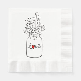 Rustic Mason Jar Floral Wedding Party Blume Liebe Serviette