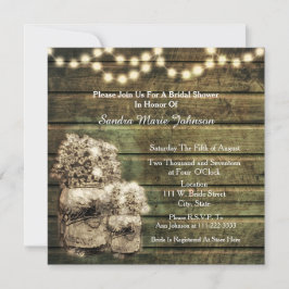 Rustic Mason Jar Invitation de la nuptiale douche