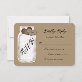 Rustic Mason Jar Kraft Papier Hochzeit RSVP