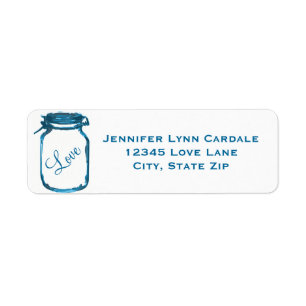 Rustic Mason Jar Liebe Aquamarine Hochzeitsplattfo