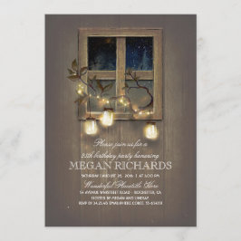Rustic Mason Jar Lights Barn Geburtstagsparty Einladung