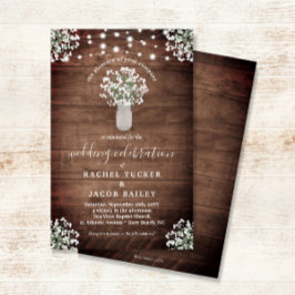 Rustic Mason Jar Lights Budget Hochzeit Einladung