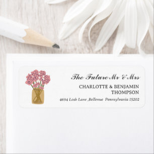 Rustic Mason Jar Mr. and Mrs Wedding Rücksendeadre