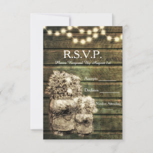 Rustic Mason Jar R.S.V.P.-Karte RSVP Karte