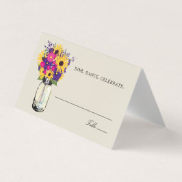 Rustic Mason Jar Sonnenblumen Hochzeiten Platzkart