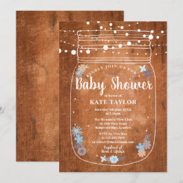 Rustic Mason Jar String Lights Baby Dusche Einladung