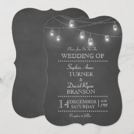 Rustic Mason Jar String Lights Hochzeitseinladunge Einladung