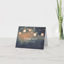 Rustic Mason Jar String Lights Wedding Vielen Dank Dankeskarte
