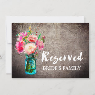 Rustic Mason Jar und Blume Hochzeitssymbol Einladung