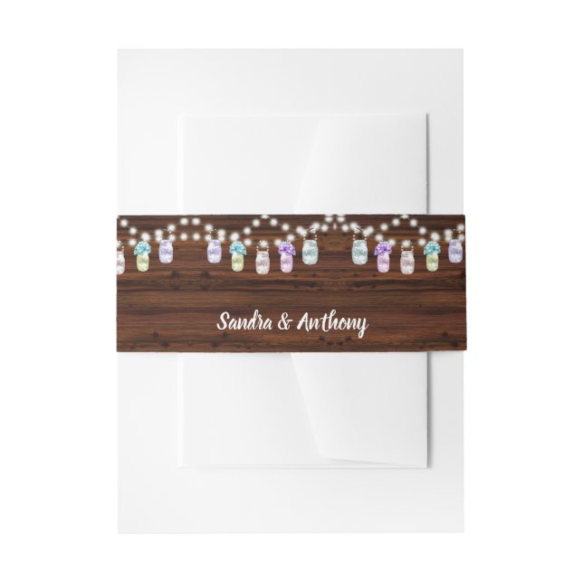 Rustic Mason Jar Wedding Einladung Bly Band (Vorderseite Beispiel)