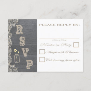 Rustic Mason Jar Wedding RSVP-Karten RSVP Karte