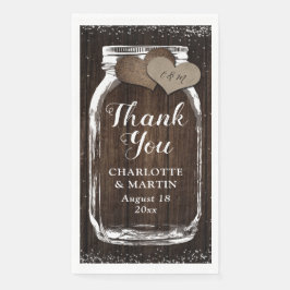 Rustic Mason Jar Wood Burlap Vielen Dank für Ihre  Serviette