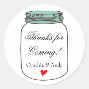 Rustic Mason Jars Gefallen Stickers Custom Stick