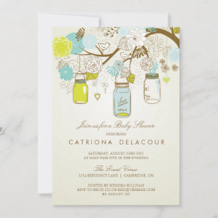 RUSTIC MASON JARS PRINTEMPS BABY SHOWER INVITATION