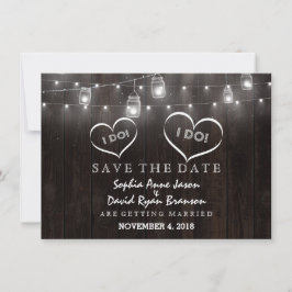 Rustic Mason Jars String Lights Barn Save the Date