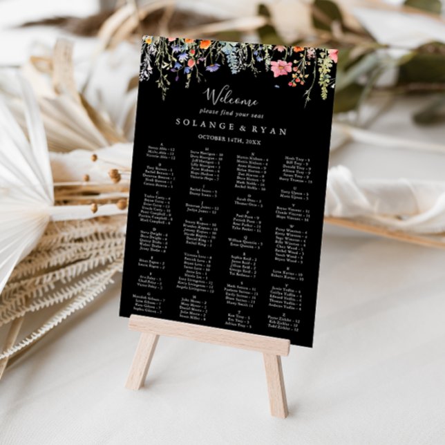 Rustic Meadow Botanical Alphabetical Seating Chart Poster (Von Creator hochgeladen)